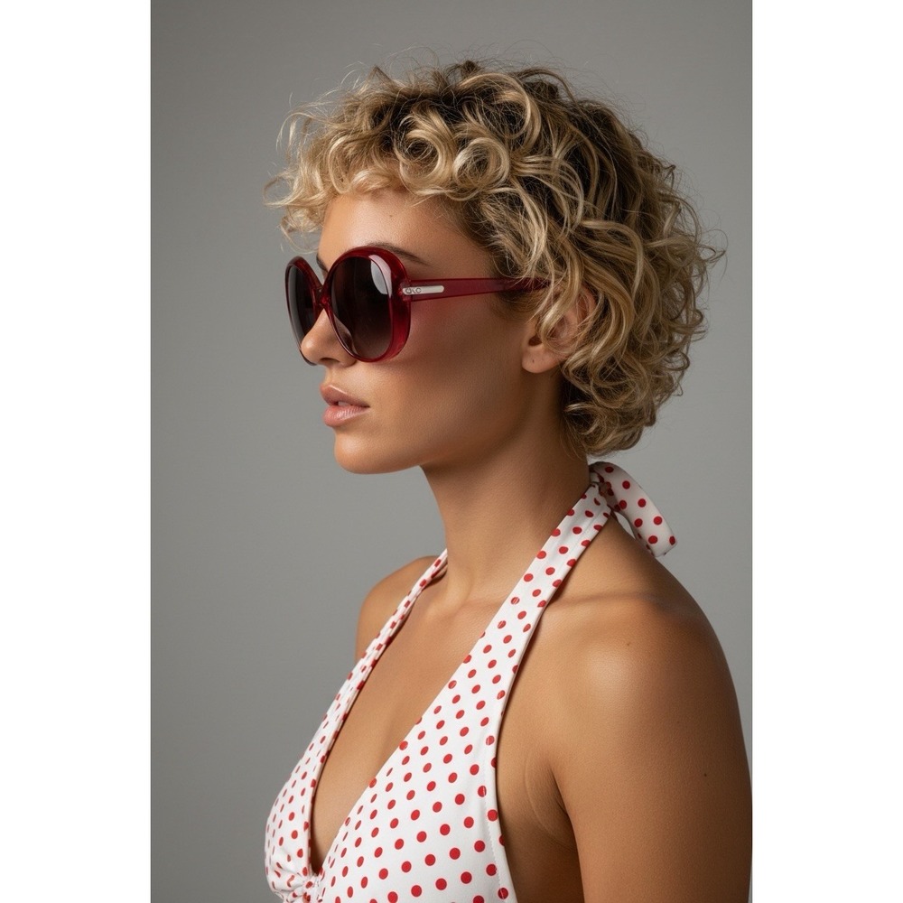 Y2K Dolce & Gabbana Sunglasses 8085 Red Translucent Clear Oversized Italy